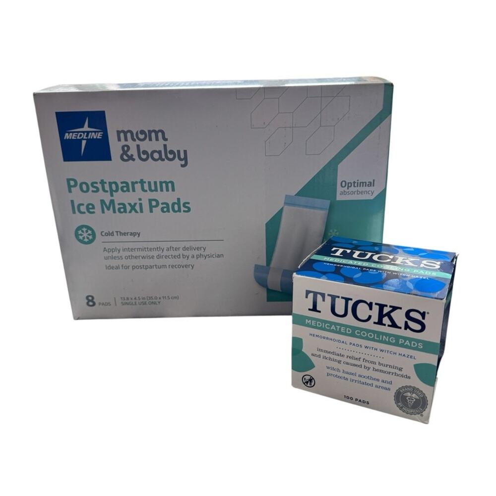 New Medline Postpartum Ice Maxi Pads And Tucks Cooling Pads Maternity